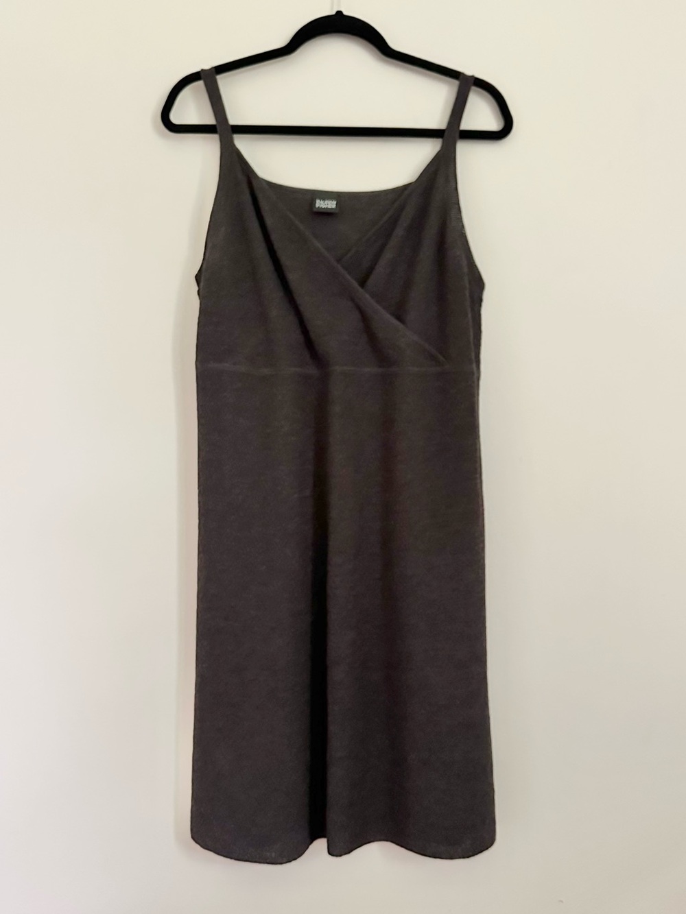 Eileen Fisher Gray Boucle Knit Dress Size Medium Wool Knee Length Lagenlook